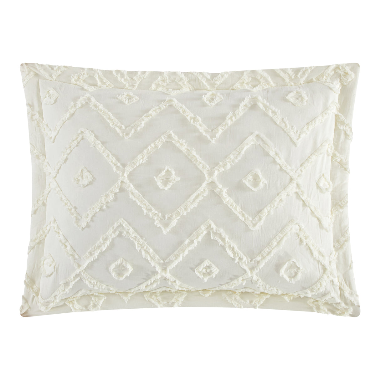 Chic Home Kade 7 Piece Clip Jacquard Cotton Shell With Textured Geometric Pattern Quilt Set