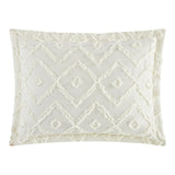 Chic Home Kade 7 Piece Clip Jacquard Cotton Shell With Textured Geometric Pattern Quilt Set
