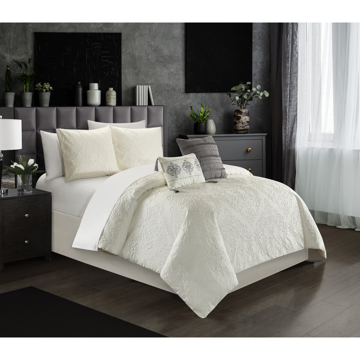 Chic Home Mya 9 Piece Embossed Pattern Bed In A Bag Comforter Set