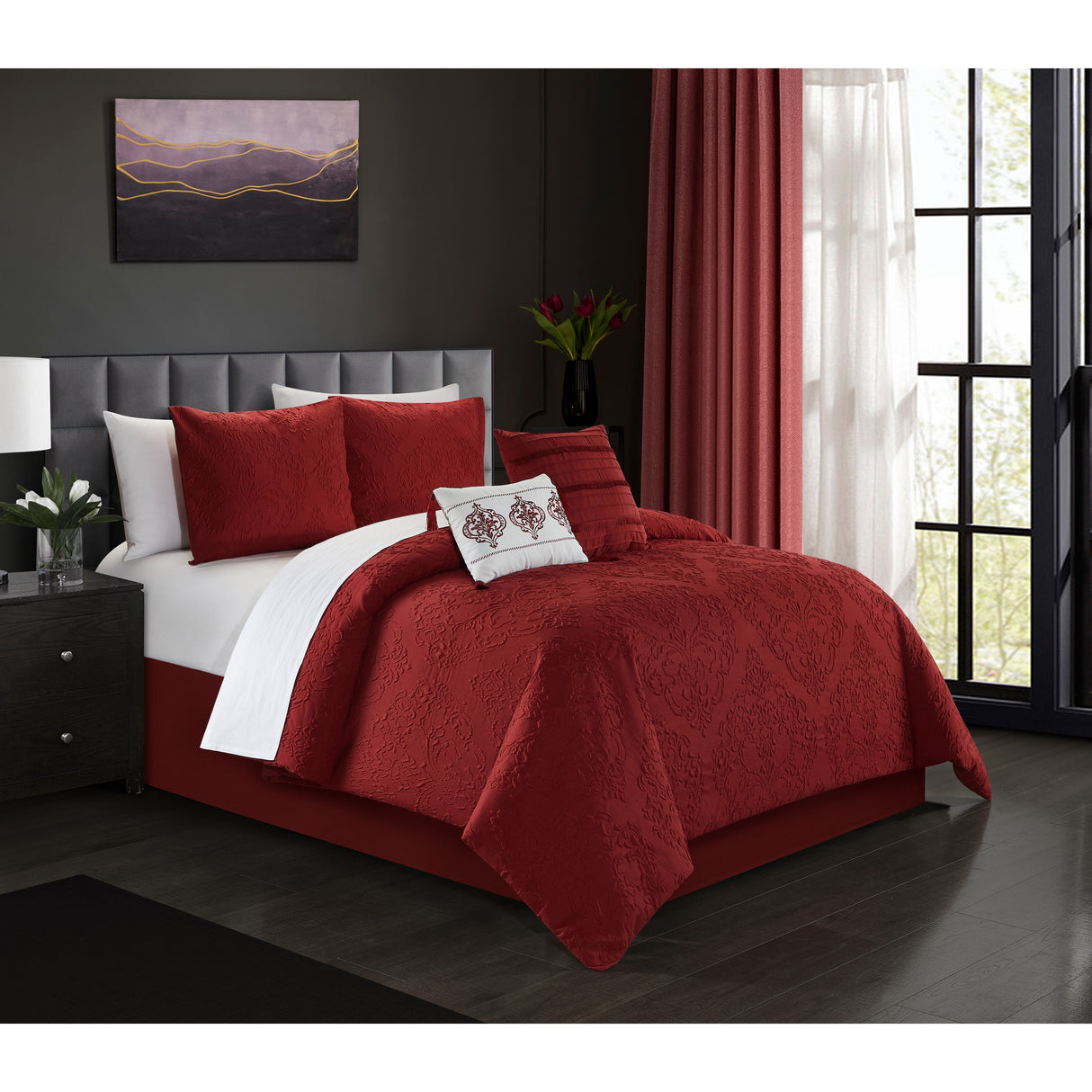 Chic Home Mya 9 Piece Embossed Pattern Bed In A Bag Comforter Set