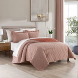 Chic Home Nya 3-Piece Geomertric Hexagon Pattern Quilt Set