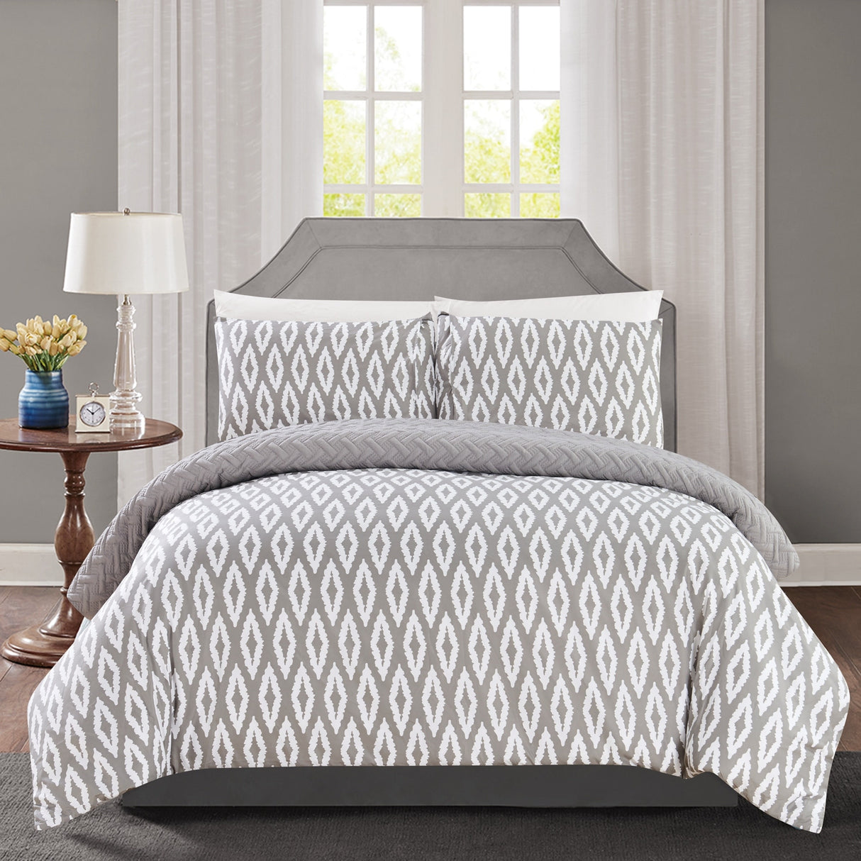 Chic Home Sabina 3 Piece and Embroidered Reversible Comforter Set