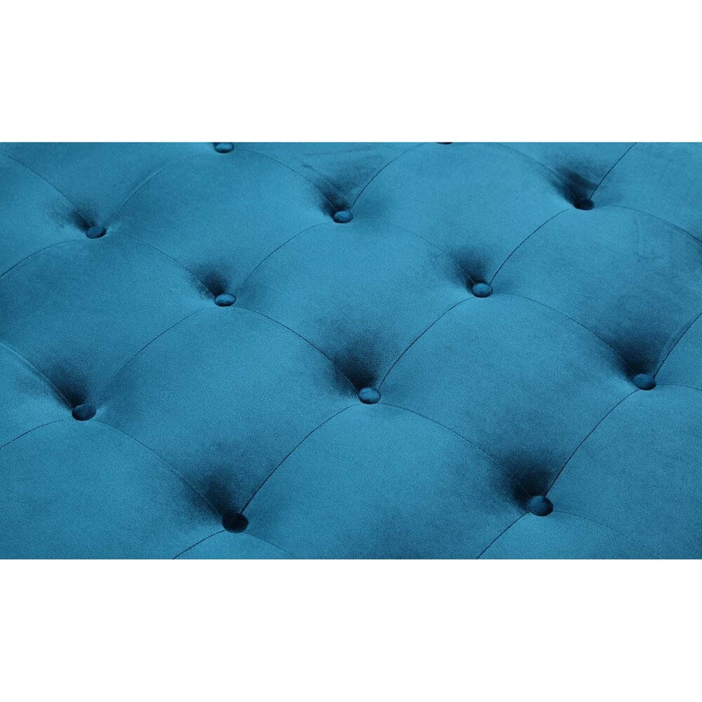 Chic Home Samson Clear Acrylic Legs Velvet Button-tufted Ottoman