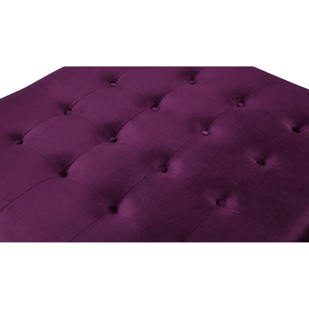 Chic Home Samson Clear Acrylic Legs Velvet Button-tufted Ottoman