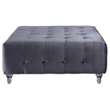 Chic Home Samson Clear Acrylic Legs Velvet Button-tufted Ottoman
