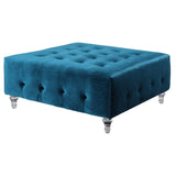 Chic Home Samson Clear Acrylic Legs Velvet Button-tufted Ottoman