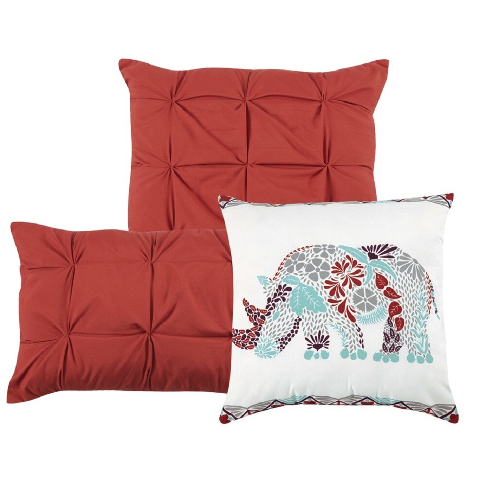Chic Home Yabin, 10-piece Reversible Bed in a Bag Comforter Set, Red