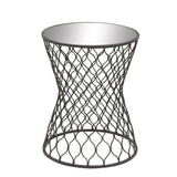 Multicolor Metal Chic Mirror Round Accent Table