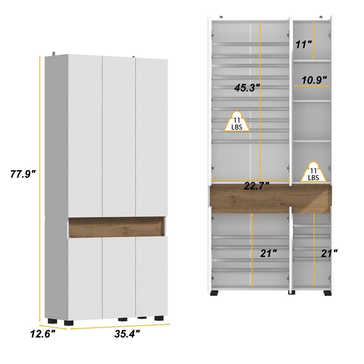 Chic Shoe Rack with Adjustable Poles and Multi-Compartment Storage