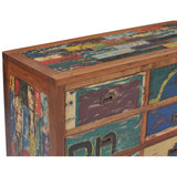 Chic Teak Chest With 9 Drawers Made From Recycled Teak Wood Fishing Boats