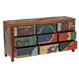 Chic Teak Chest With 9 Drawers Made From Recycled Teak Wood Fishing Boats