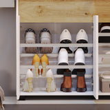 Chic Shoe Rack with Adjustable Poles and Multi-Compartment Storage