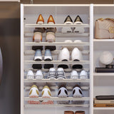 Chic Shoe Rack with Adjustable Poles and Multi-Compartment Storage