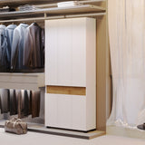 Chic Shoe Rack with Adjustable Poles and Multi-Compartment Storage