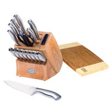 Chicago Cutlery 19-Piece Insignia Steel Knife Block with In-Block Sharpener and Cutting Board