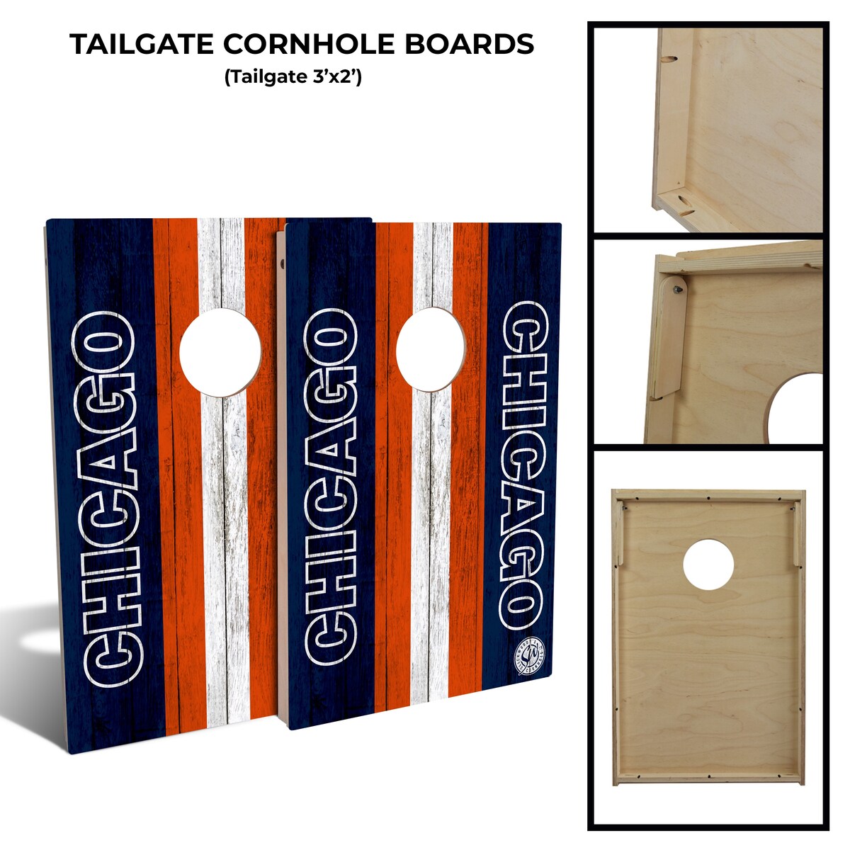 Chicago Football Tailgate Cornhole Board Set (Includes 8 Bags) - N/A