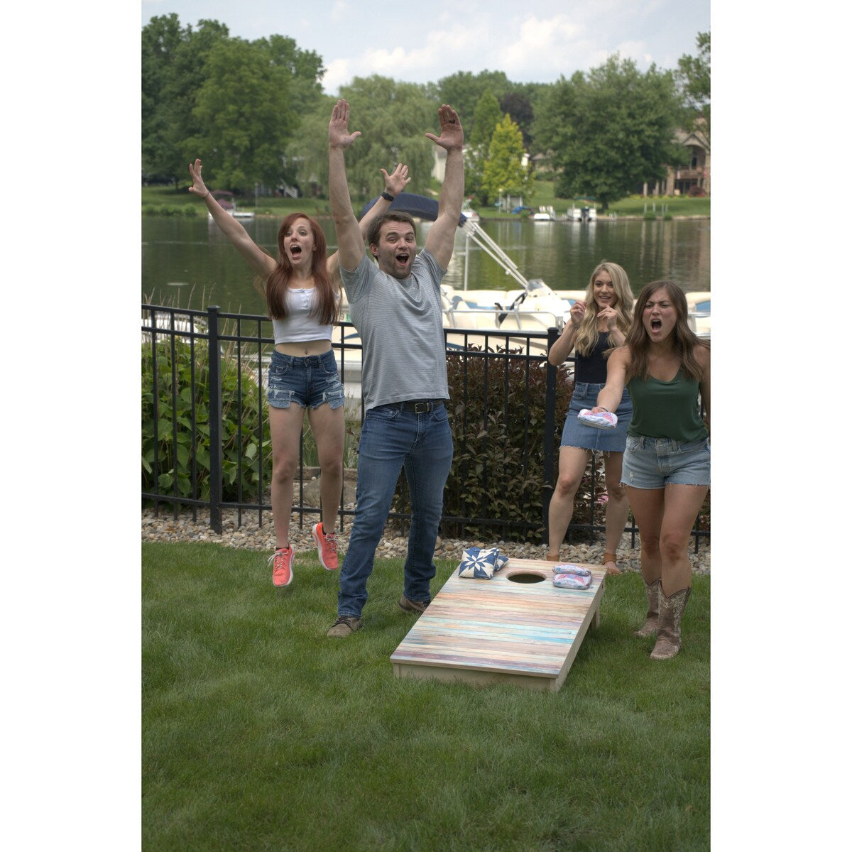 Chicago Football Tailgate Cornhole Board Set (Includes 8 Bags) - N/A