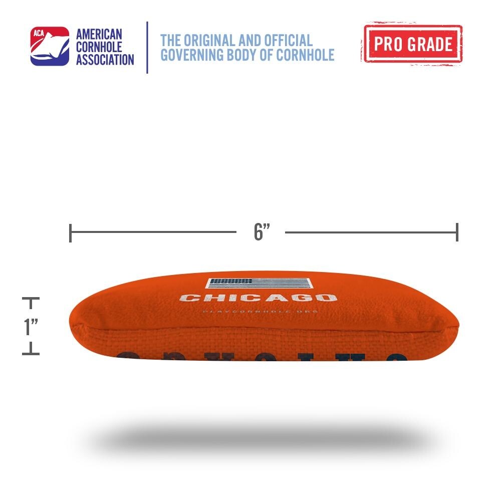 Chicago Football Orange Dual Sided Cornhole Bags