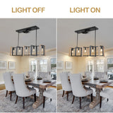 Chichoice 47"Noiseless Farmhouse Linear Hanging Ceiling Fan IndustriaL LED Light with Remote for Kitchen Island Dining Room