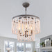 Chichoice Wood Beaded Chandelier Coastal Pendant Light Modern Farmhouse for Living Room, Bedroom, Dining Room, Kitchen