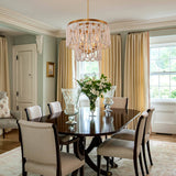 Chichoice Wood Beaded Chandelier Coastal Pendant Light Modern Farmhouse for Living Room, Bedroom, Dining Room, Kitchen
