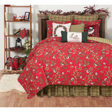 Christmas Chickadee Red Quilt Set