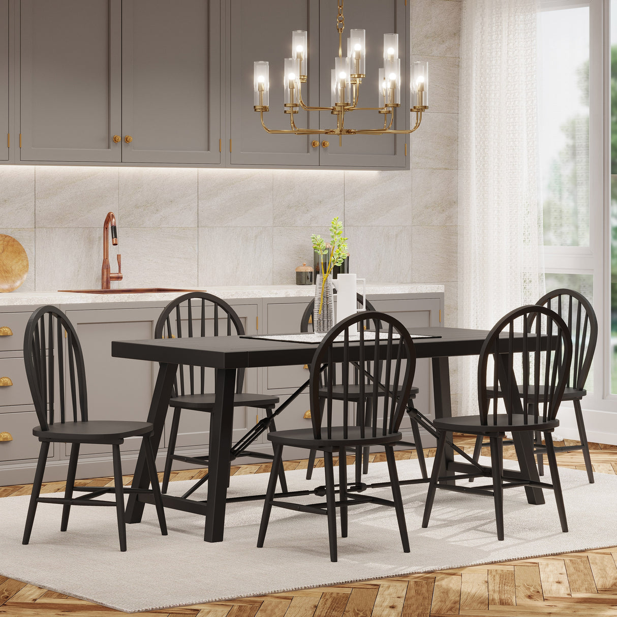 Chilacot Iron and Wood 7 Piece Dining Set by Christopher Knight Home