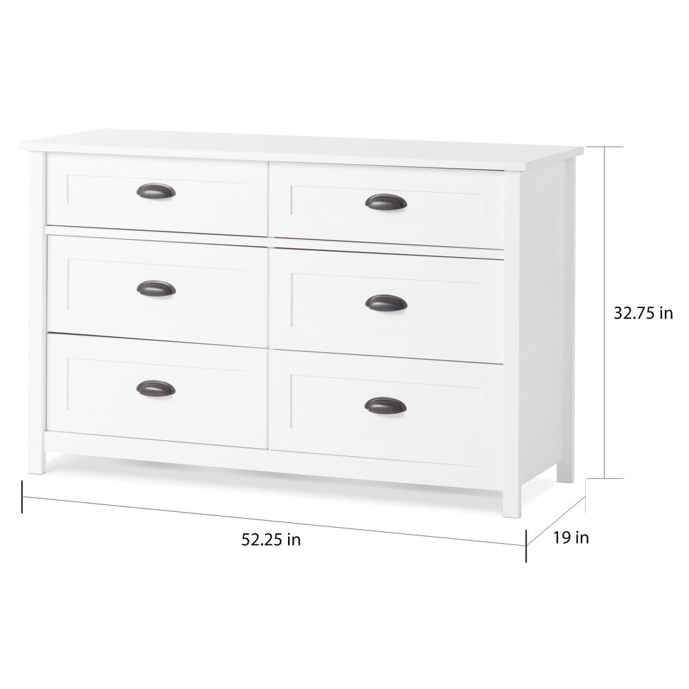 Child Craft Abbott Matte White Ready to Assemble Double Dresser