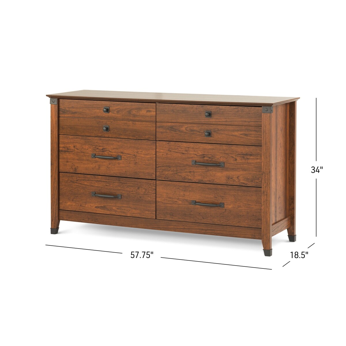 Child Craft Rustic 6-Drawer Double Dresser, Coach Cherry