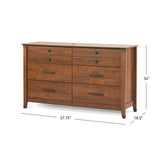 Child Craft Rustic 6-Drawer Double Dresser, Coach Cherry