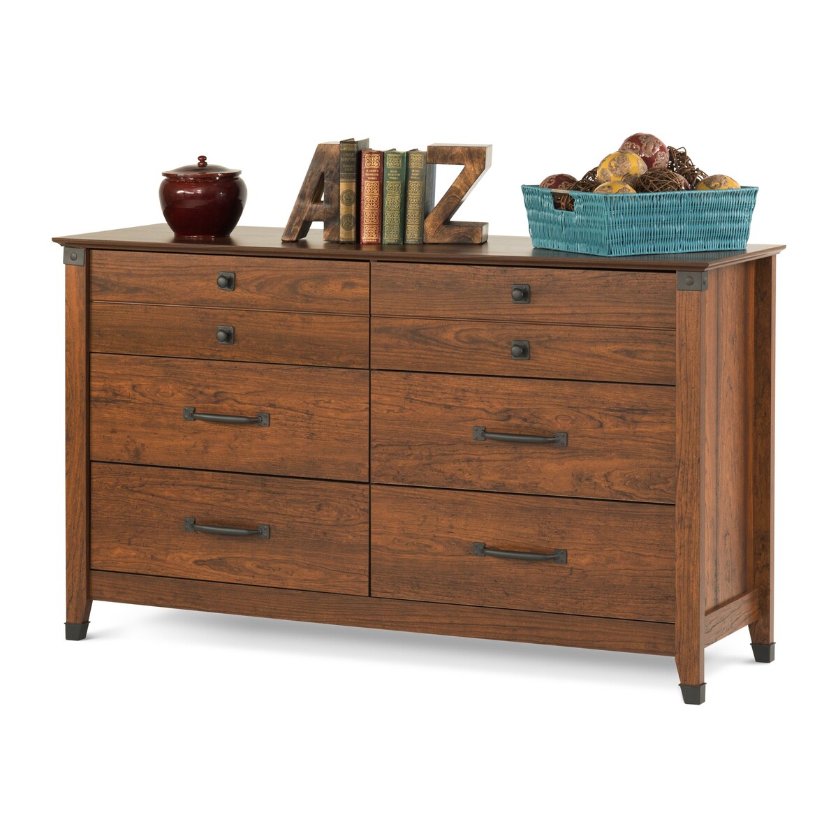 Child Craft Rustic 6-Drawer Double Dresser, Coach Cherry