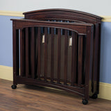 Child Craft Stanford Mini Folding Crib and Mattress in Cherry