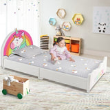Children Twin Size Upholstered Platform Single Bed