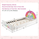 Children Twin Size Upholstered Platform Single Bed