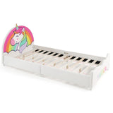 Children Twin Size Upholstered Platform Single Bed