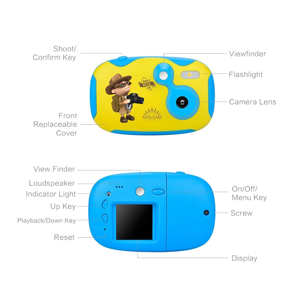 Children's Digital Camera 1.44 Inch Digital Creative DIY Children's Anti-fall 8GB Easy-to-operate Children's Camera