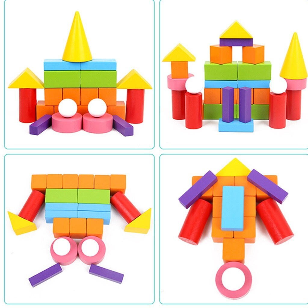 Children's Educational Toys Fairy Building Blocks Tower Game - Green - Green