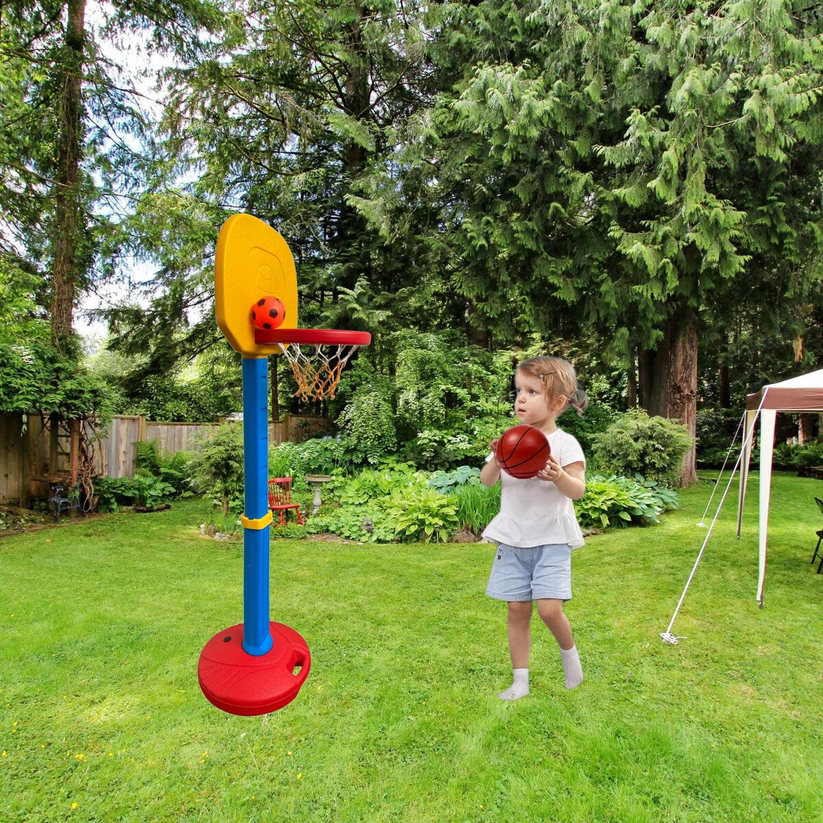 Children's outdoor indoor basketball frame toy sports adjustable height