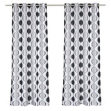 LJ Home Fashions Chill Faux Silk Hourglass Design Grommet Top Curtain Panel Pair