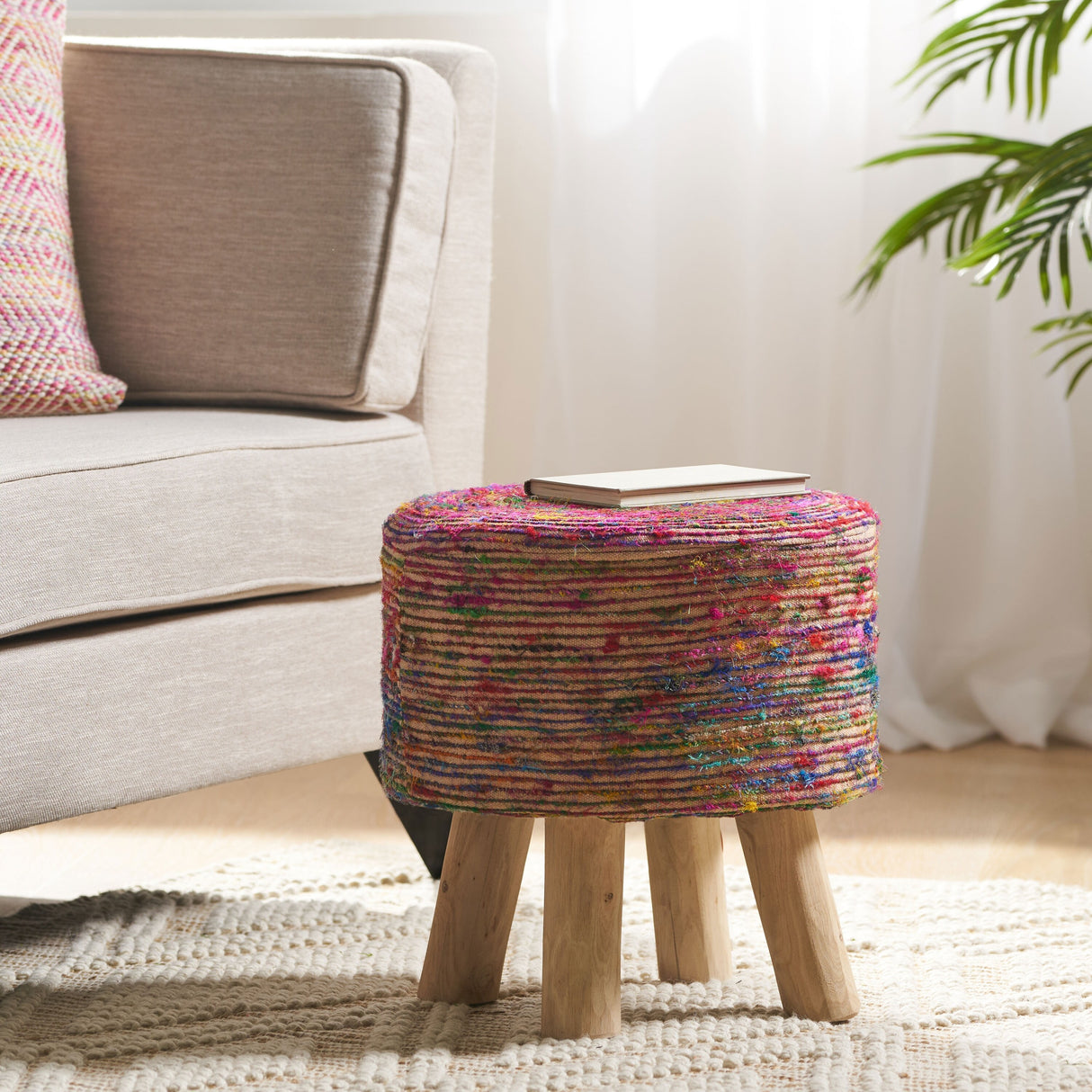 Chiloquin Silk Swirl Stool by Christopher Knight Home
