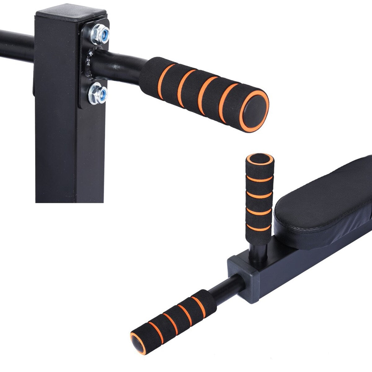 Chin Up Rod Wall Mounted Pull Up Bar Home Indoor Fitness Multifunctional Full Body Pull Rod 440LB Exercise Black