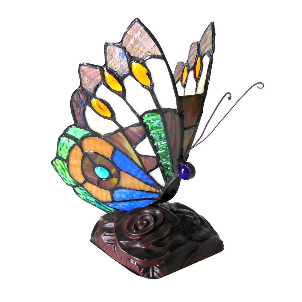 Tiffany-Style 1-light Butterfly Accent Lamp
