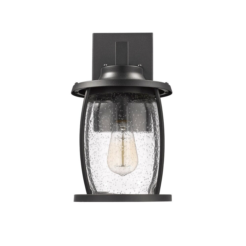 Transitional 1-light Textured Black Outdoor Wall Sconce