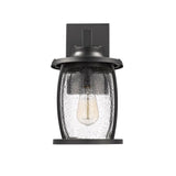 Transitional 1-light Textured Black Outdoor Wall Sconce