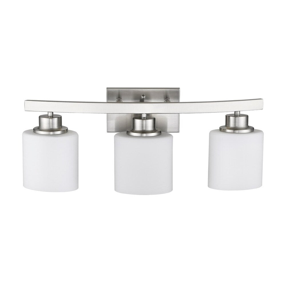 Chloe Transitional 3-light Brushed Nickel Bath/Vanity Light