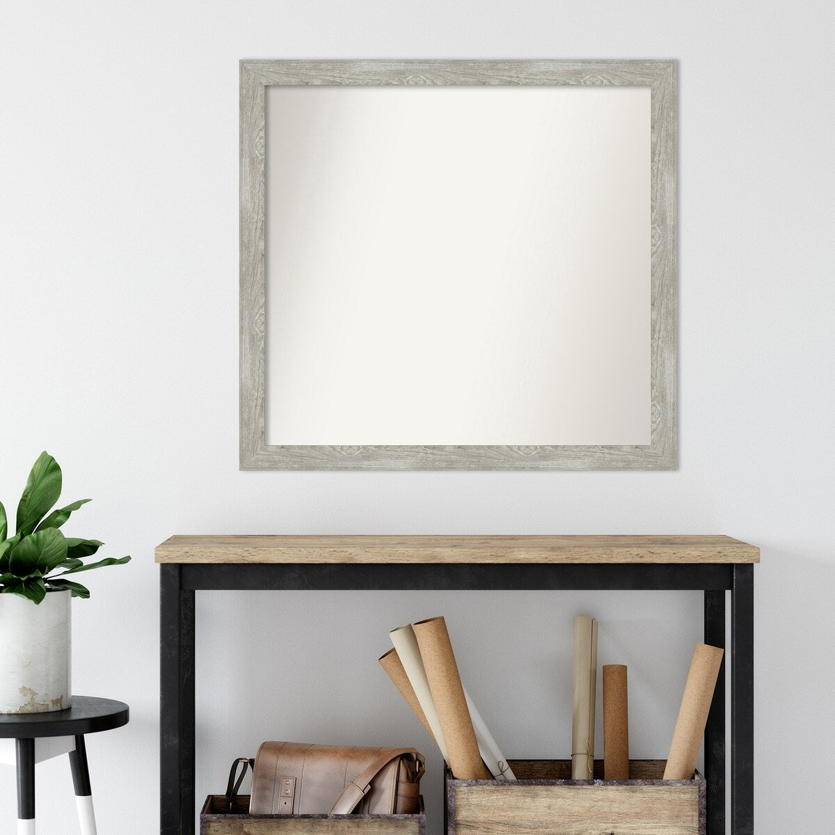 Custom Wall Mirror, 32-in side, Dove Greywash Narrow Framed Wall Mirror - Dove Greywash Narrow