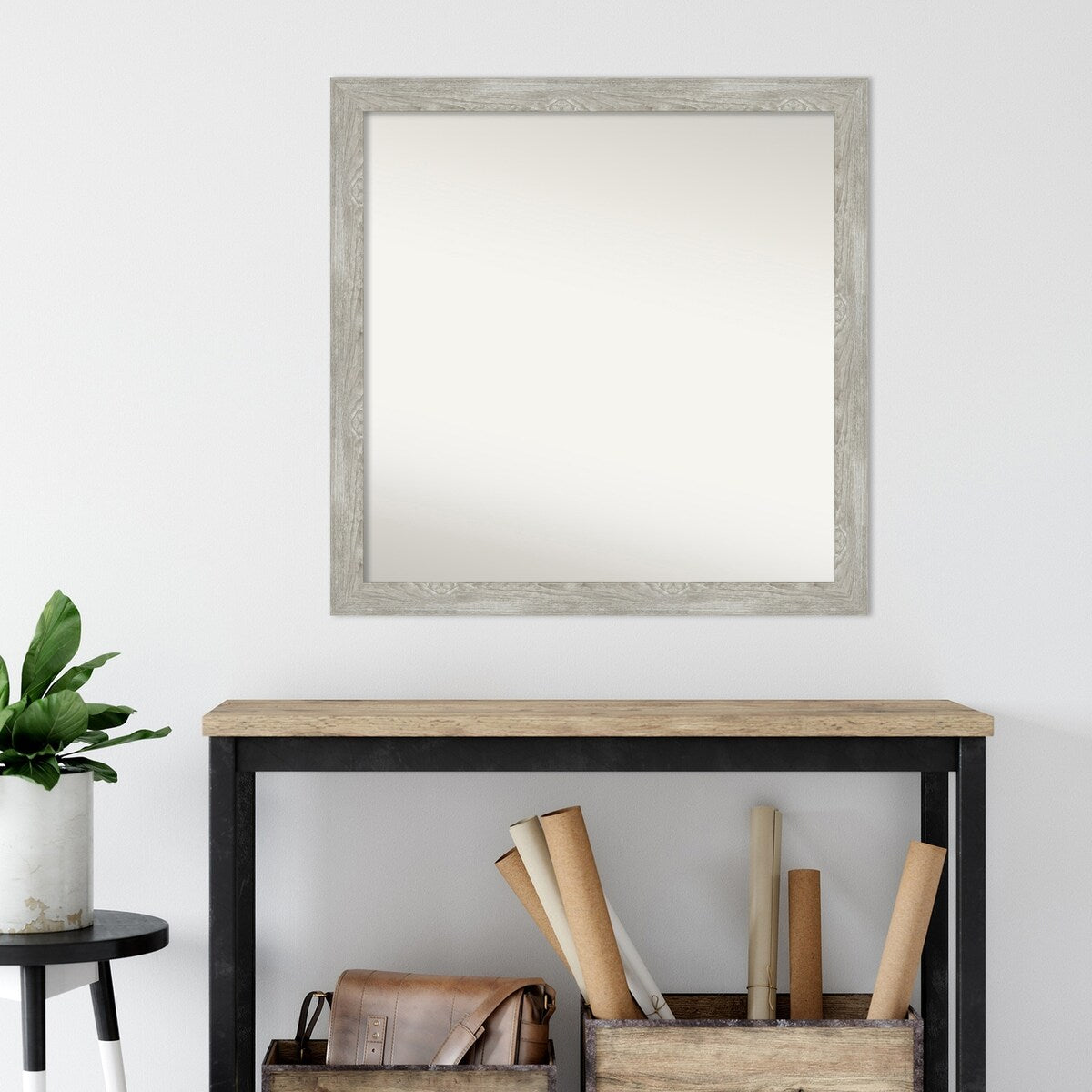 Custom Wall Mirror, 32-in side, Dove Greywash Narrow Framed Wall Mirror - Dove Greywash Narrow