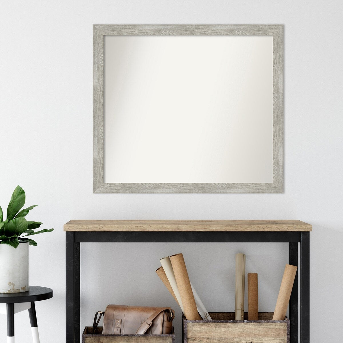 Custom Wall Mirror, 32-in side, Dove Greywash Narrow Framed Wall Mirror - Dove Greywash Narrow