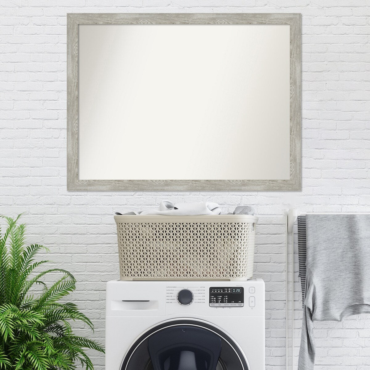 Custom Wall Mirror, 32-in side, Dove Greywash Narrow Framed Wall Mirror - Dove Greywash Narrow