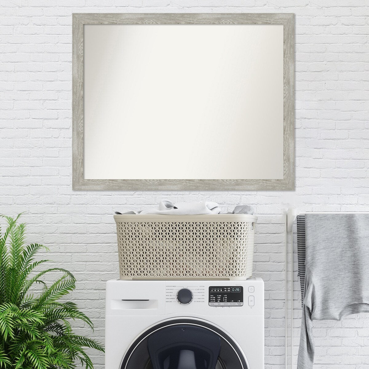 Custom Wall Mirror, 32-in side, Dove Greywash Narrow Framed Wall Mirror - Dove Greywash Narrow